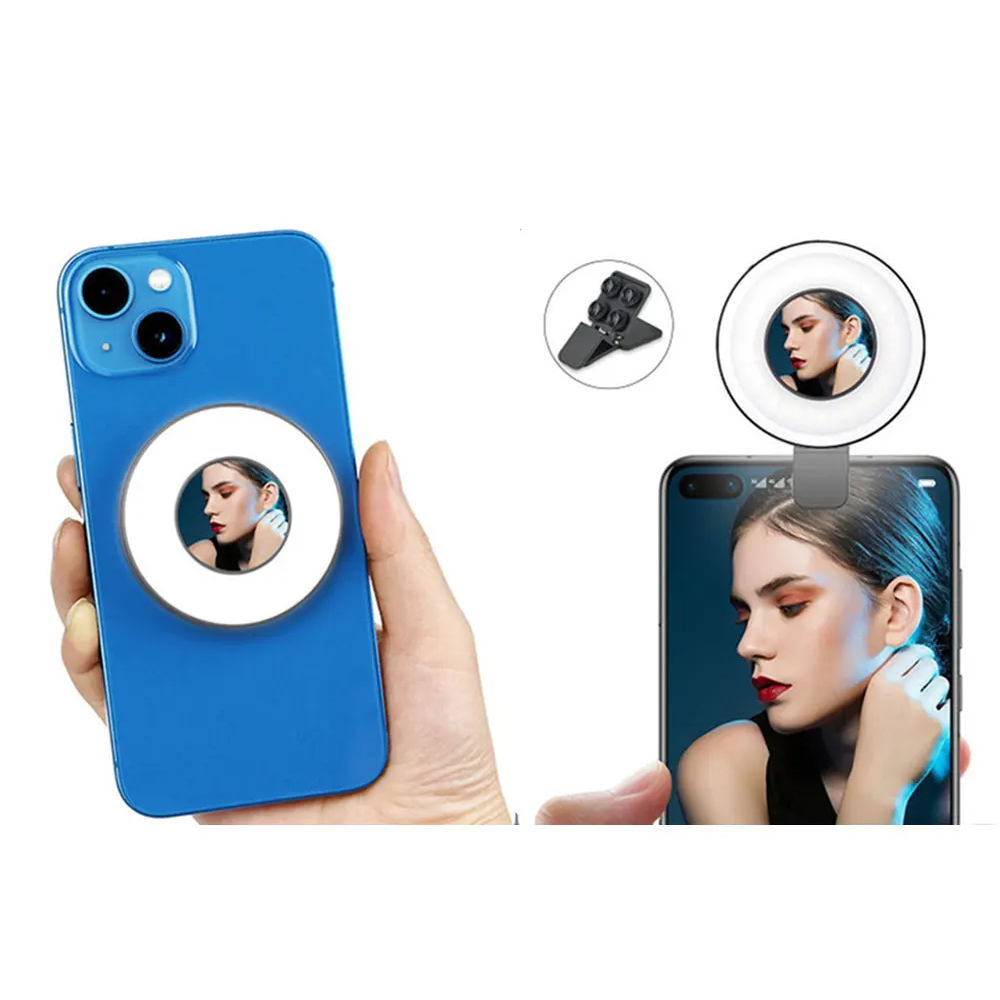 VLOGLITE W36 Mini LED Cell Phone Fill Light With Makeup Mirror Magnetic Selfie Ring Light