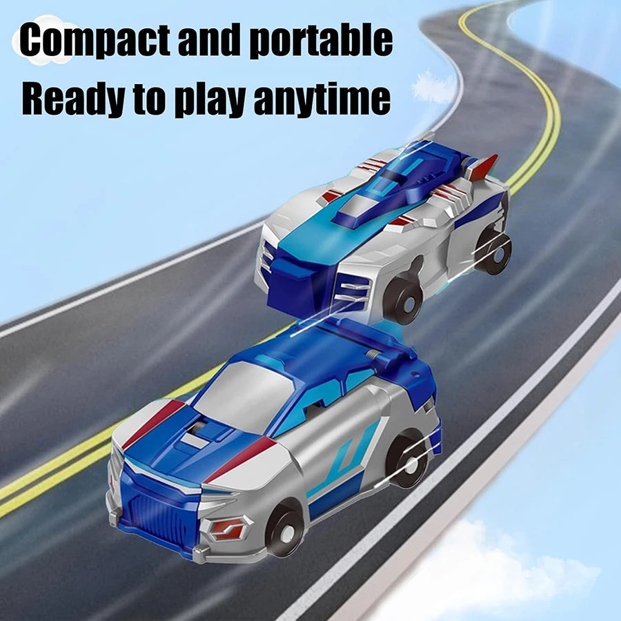 Collision Transforming Dinosaur Car Toy, 2-in-1 Magnetic Dinosaur Transformer