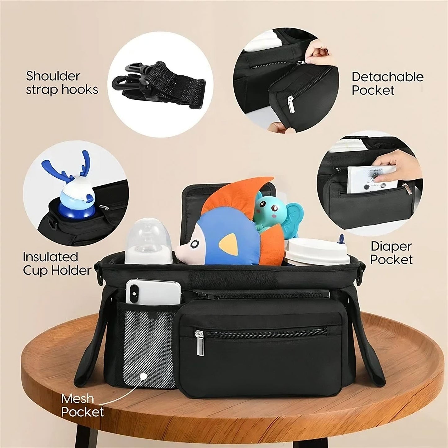 Baby Stroller Manager With Non-Slip Strap