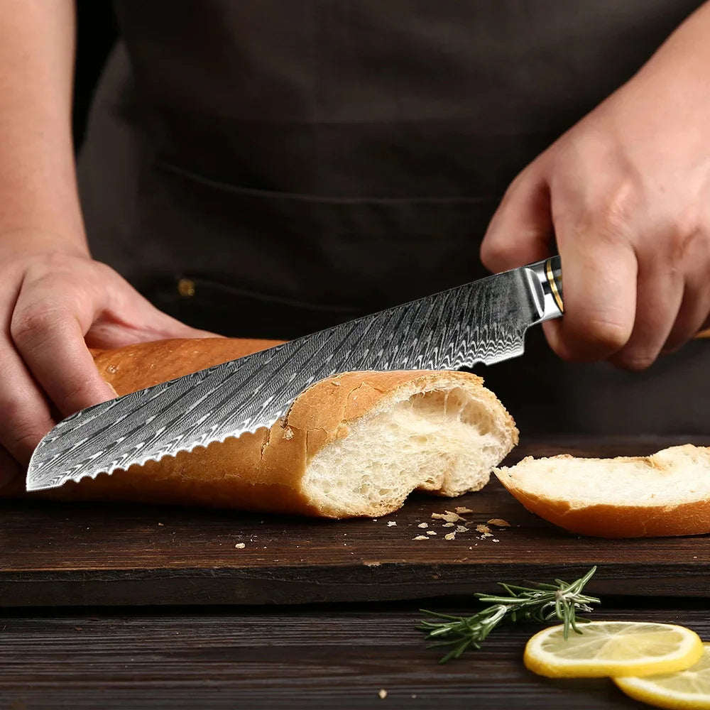 Damascus 7 Inch Steel Bread Slicer