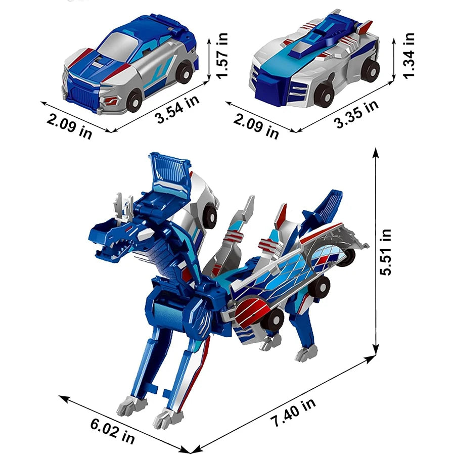 Collision Transforming Dinosaur Car Toy, 2-in-1 Magnetic Dinosaur Transformer