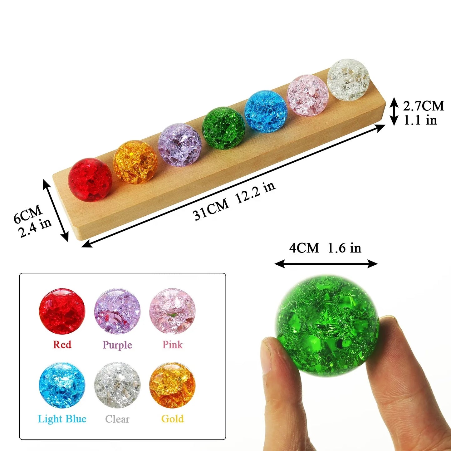 7-Color Glass Crystal Balls