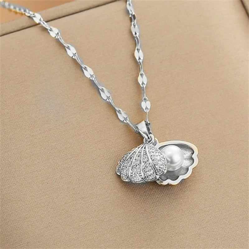 Korean Openable Shell Pearl Necklace