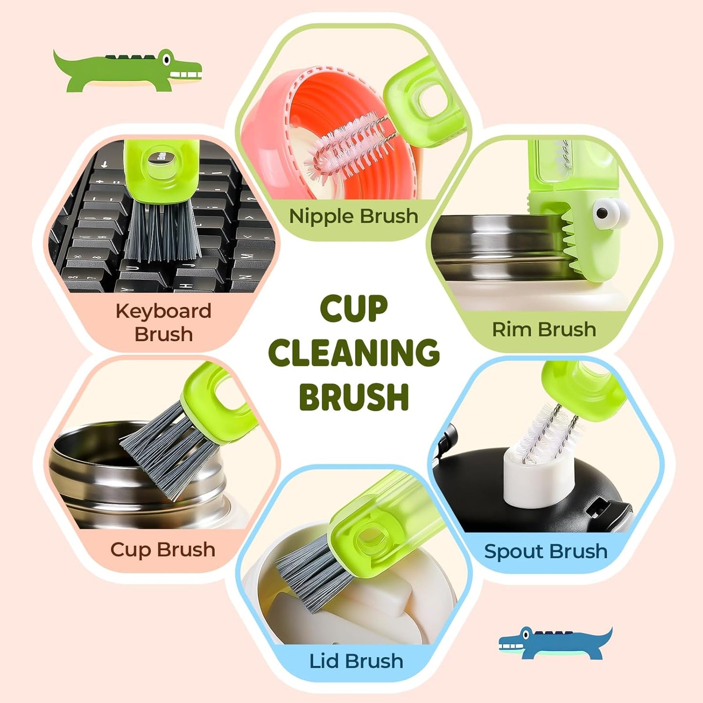 CleanEase™ 3-in-1 Cup Lid Brush